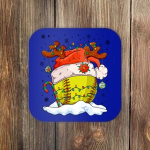 Softball Ball Christmas Softball Player Xmas Party Gift Coaster