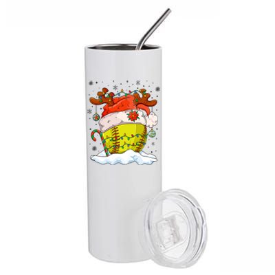 Softball Ball Christmas Softball Player Xmas Party Gift Stainless Steel Tumbler