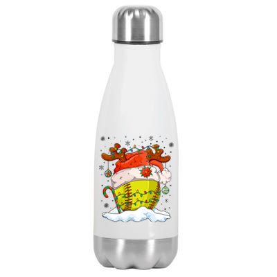 Softball Ball Christmas Softball Player Xmas Party Gift Stainless Steel Insulated Water Bottle