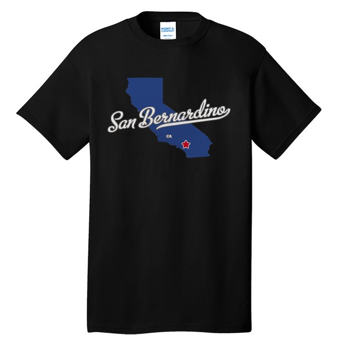 San Bernardino California CA Map Tall T-Shirt