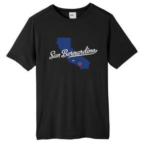 San Bernardino California CA Map Tall Fusion ChromaSoft Performance T-Shirt