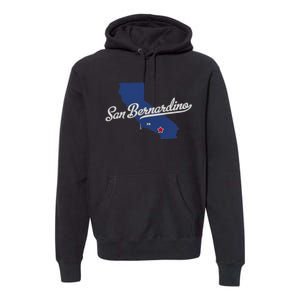 San Bernardino California CA Map Premium Hoodie