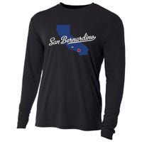 San Bernardino California CA Map Cooling Performance Long Sleeve Crew