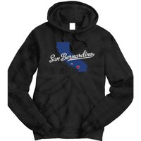 San Bernardino California CA Map Tie Dye Hoodie