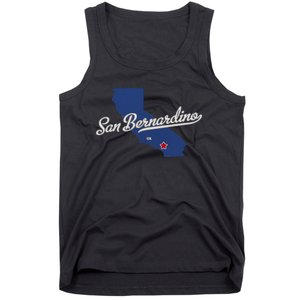 San Bernardino California CA Map Tank Top