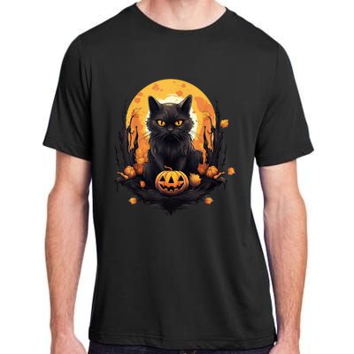 Scary Black Cat Pumpkin Halloween Costume Boy GIrls Kid Adult ChromaSoft Performance T-Shirt