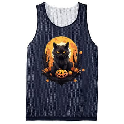 Scary Black Cat Pumpkin Halloween Costume Boy GIrls Kid Mesh Reversible Basketball Jersey Tank