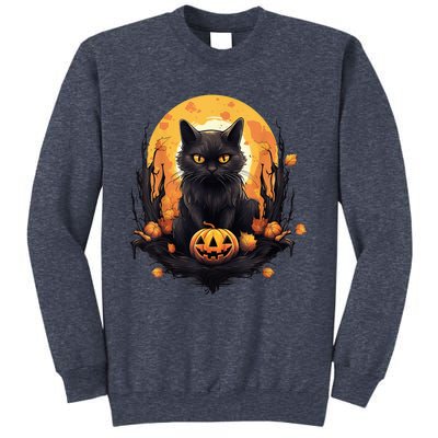 Scary Black Cat Pumpkin Halloween Costume Boy GIrls Kid Sweatshirt