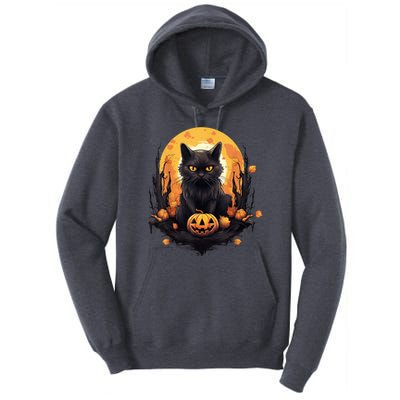 Scary Black Cat Pumpkin Halloween Costume Boy GIrls Kid Tall Hoodie