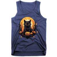 Scary Black Cat Pumpkin Halloween Costume Boy GIrls Kid Tank Top