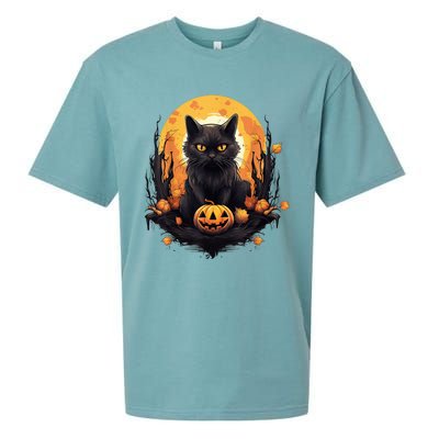 Scary Black Cat Pumpkin Halloween Costume Boy GIrls Kid Sueded Cloud Jersey T-Shirt