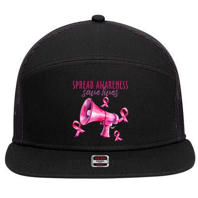 Support Breast Cancer Awareness 7 Panel Mesh Trucker Snapback Hat