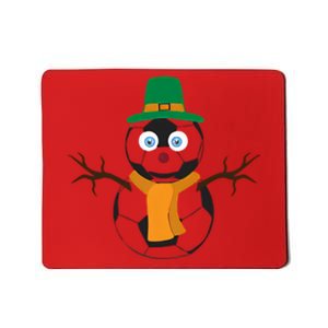 Soccer Ball Christmas Snowman Mousepad