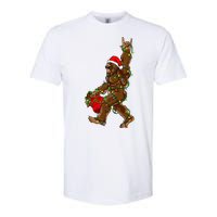 Santa Bigfoot Christmas Lights Rock Funny Sasquatch Believe Softstyle CVC T-Shirt