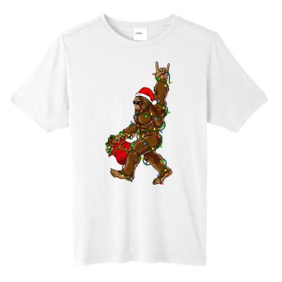 Santa Bigfoot Christmas Lights Rock Funny Sasquatch Believe Tall Fusion ChromaSoft Performance T-Shirt