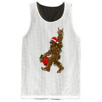 Santa Bigfoot Christmas Lights Rock Funny Sasquatch Believe Mesh Reversible Basketball Jersey Tank