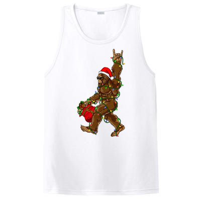 Santa Bigfoot Christmas Lights Rock Funny Sasquatch Believe PosiCharge Competitor Tank