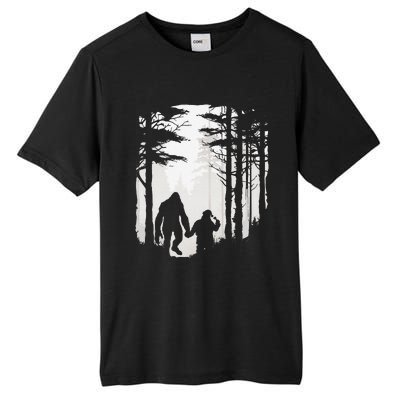 Santa Bigfoot Christmas Coming Tall Fusion ChromaSoft Performance T-Shirt