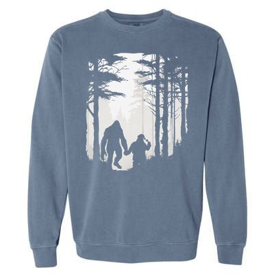 Santa Bigfoot Christmas Coming Garment-Dyed Sweatshirt