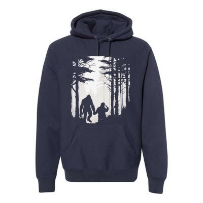 Santa Bigfoot Christmas Coming Premium Hoodie