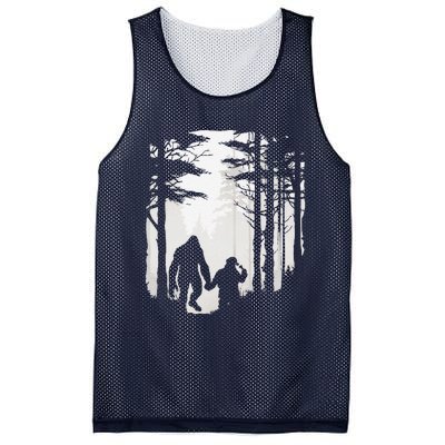 Santa Bigfoot Christmas Coming Mesh Reversible Basketball Jersey Tank