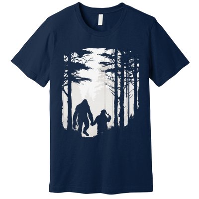 Santa Bigfoot Christmas Coming Premium T-Shirt