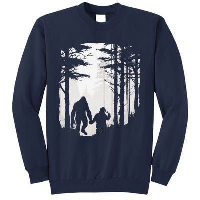 Santa Bigfoot Christmas Coming Tall Sweatshirt