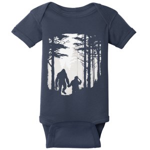 Santa Bigfoot Christmas Coming Baby Bodysuit