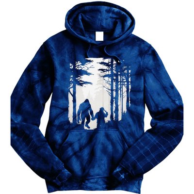 Santa Bigfoot Christmas Coming Tie Dye Hoodie