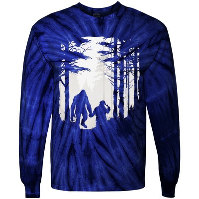 Santa Bigfoot Christmas Coming Tie-Dye Long Sleeve Shirt