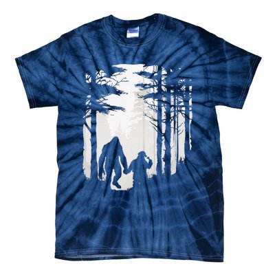 Santa Bigfoot Christmas Coming Tie-Dye T-Shirt