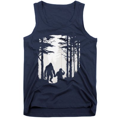 Santa Bigfoot Christmas Coming Tank Top