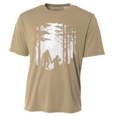 Santa Bigfoot Christmas Coming Cooling Performance Crew T-Shirt