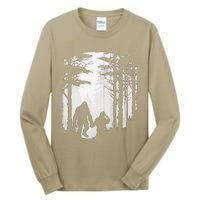 Santa Bigfoot Christmas Coming Tall Long Sleeve T-Shirt