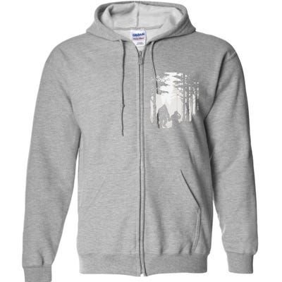 Santa Bigfoot Christmas Coming Full Zip Hoodie