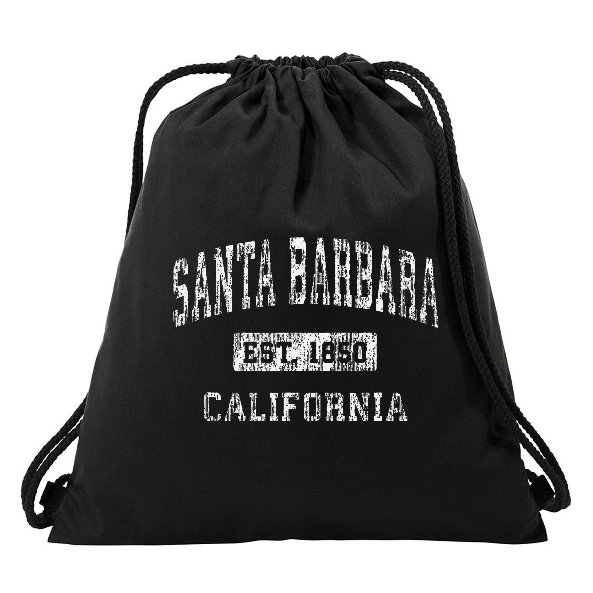 Santa Barbara California Ca Vintage Established Drawstring Bag