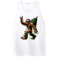 Santa Bigfoot Christmas Tree Xmas Lights Funny Sasquatch PosiCharge Competitor Tank