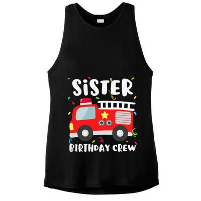 Sister Birthday Crew Fire Truck Party Firefighter Ladies PosiCharge Tri-Blend Wicking Tank