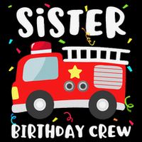 Sister Birthday Crew Fire Truck Party Firefighter 16 in Basic Backpack