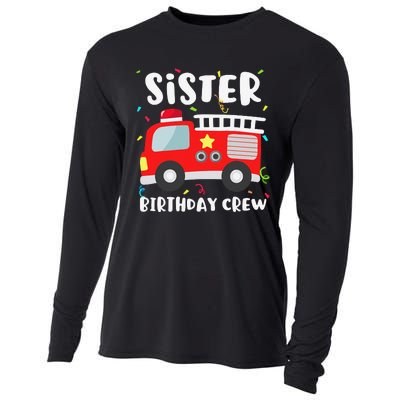 Sister Birthday Crew Fire Truck Party Firefighter Cooling Performance Long Sleeve Crew