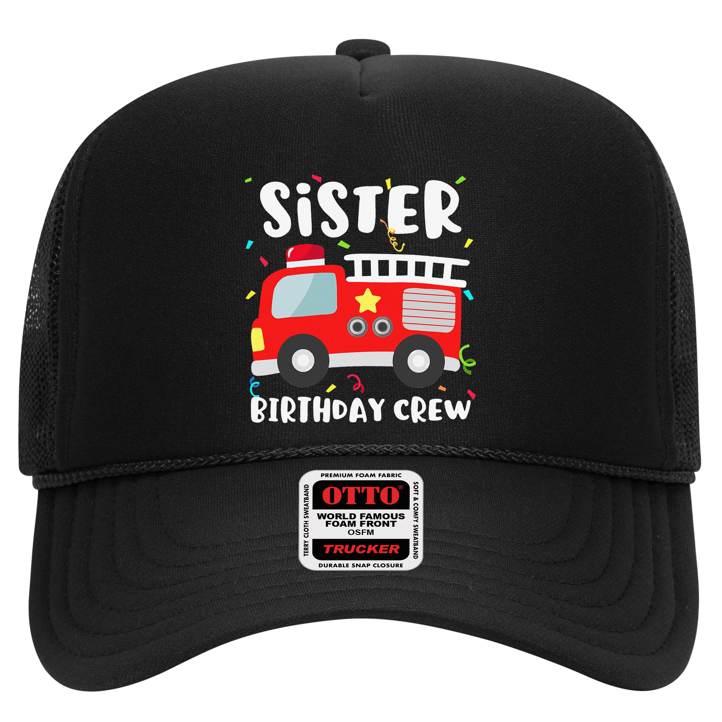 Sister Birthday Crew Fire Truck Party Firefighter Hat