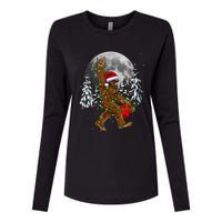 Santa Bigfoot Christmas Lights Rock Funny Sasquatch Believe Womens Cotton Relaxed Long Sleeve T-Shirt