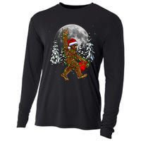 Santa Bigfoot Christmas Lights Rock Funny Sasquatch Believe Cooling Performance Long Sleeve Crew