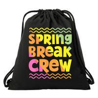 Spring Break Crew Retro Groovy 2025 Boy Drawstring Bag