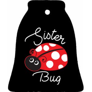 Sister Bug Cute Ladybug Ceramic Bell Ornament