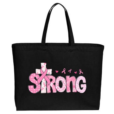 Strong Breast Cancer Awareness Month Cotton Canvas Jumbo Tote