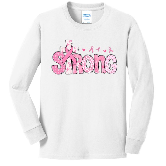 Strong Breast Cancer Awareness Month Kids Long Sleeve Shirt