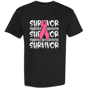 Support Breast Cancer Awareness Pink Survivor Garment-Dyed Heavyweight T-Shirt