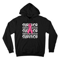 Support Breast Cancer Awareness Pink Survivor Hoodie