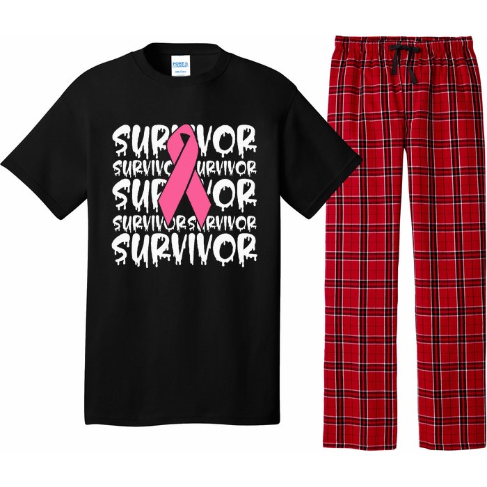 Support Breast Cancer Awareness Pink Survivor Pajama Set